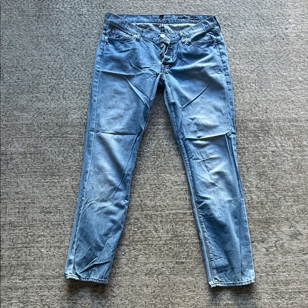 7 For All Mankind Light Blue Straight Leg Jeans